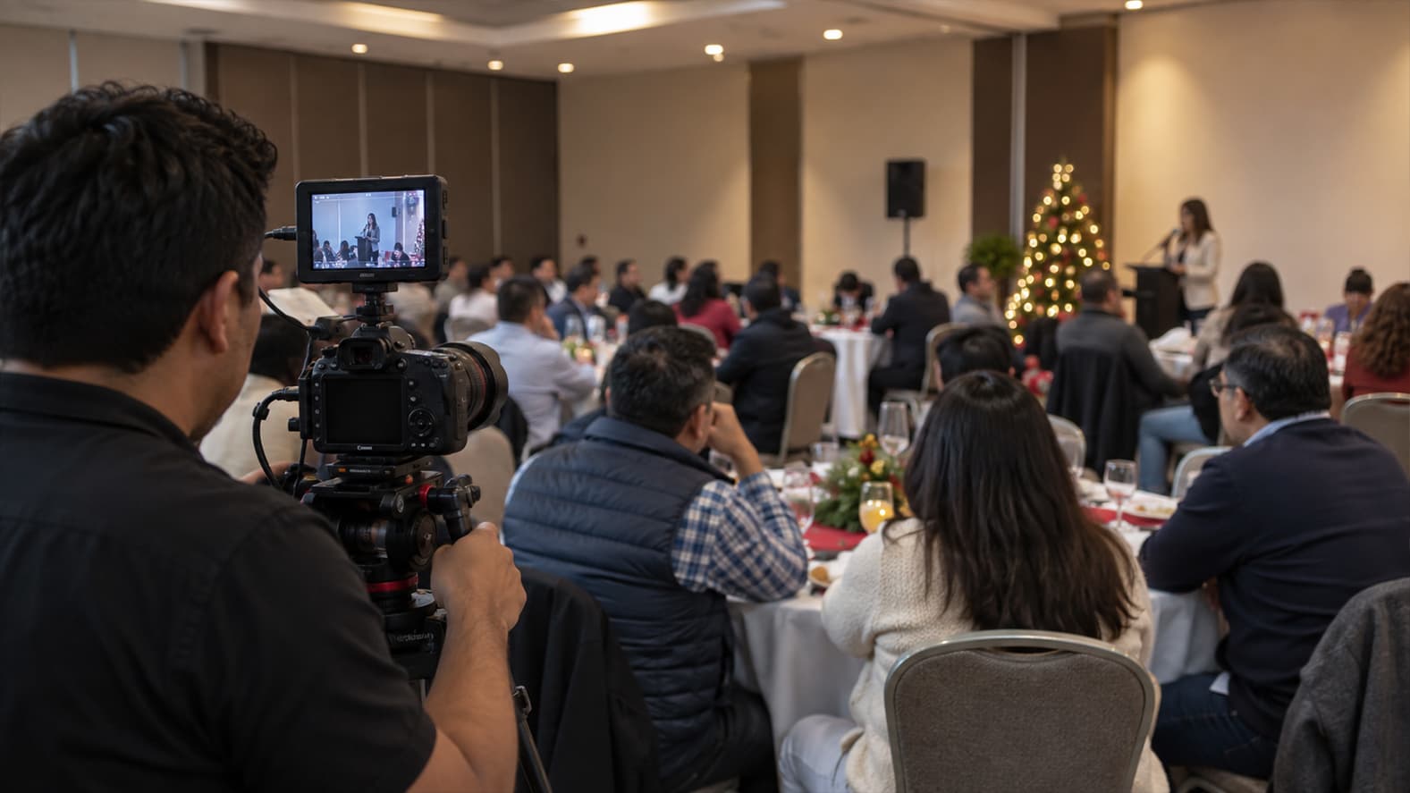 Registro en video de una reunión empresarial